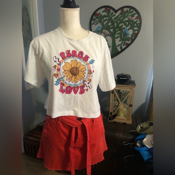 BDG By Urban Outfitters Red Tie Waist Denim Mini Skirt Medium - Picture 3 of 5